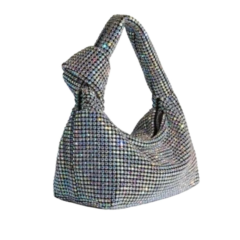 Madison West Los Angeles Rhinestone Bling Knotted Handbag. NWT - Picture 2 of 11